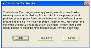 Connection Test Popup dialog