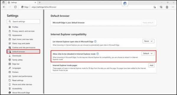default browser option
